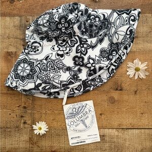 Solumbra Unisex White/Black Floral Sun Hat 100+ SPF